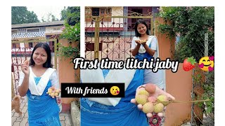 My College Life 🥰❣️ First time litchi jaby 🍓🥰😂 with my friend enjoy day🌝#newvideo @limikahere8474