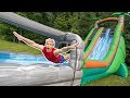 WORLDS BIGGEST INFLATABLE OBSTACLE COURSE!! (IN OUR BACKYARD)