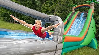 WORLDS BIGGEST INFLATABLE OBSTACLE COURSE!! (IN OUR BACKYARD)