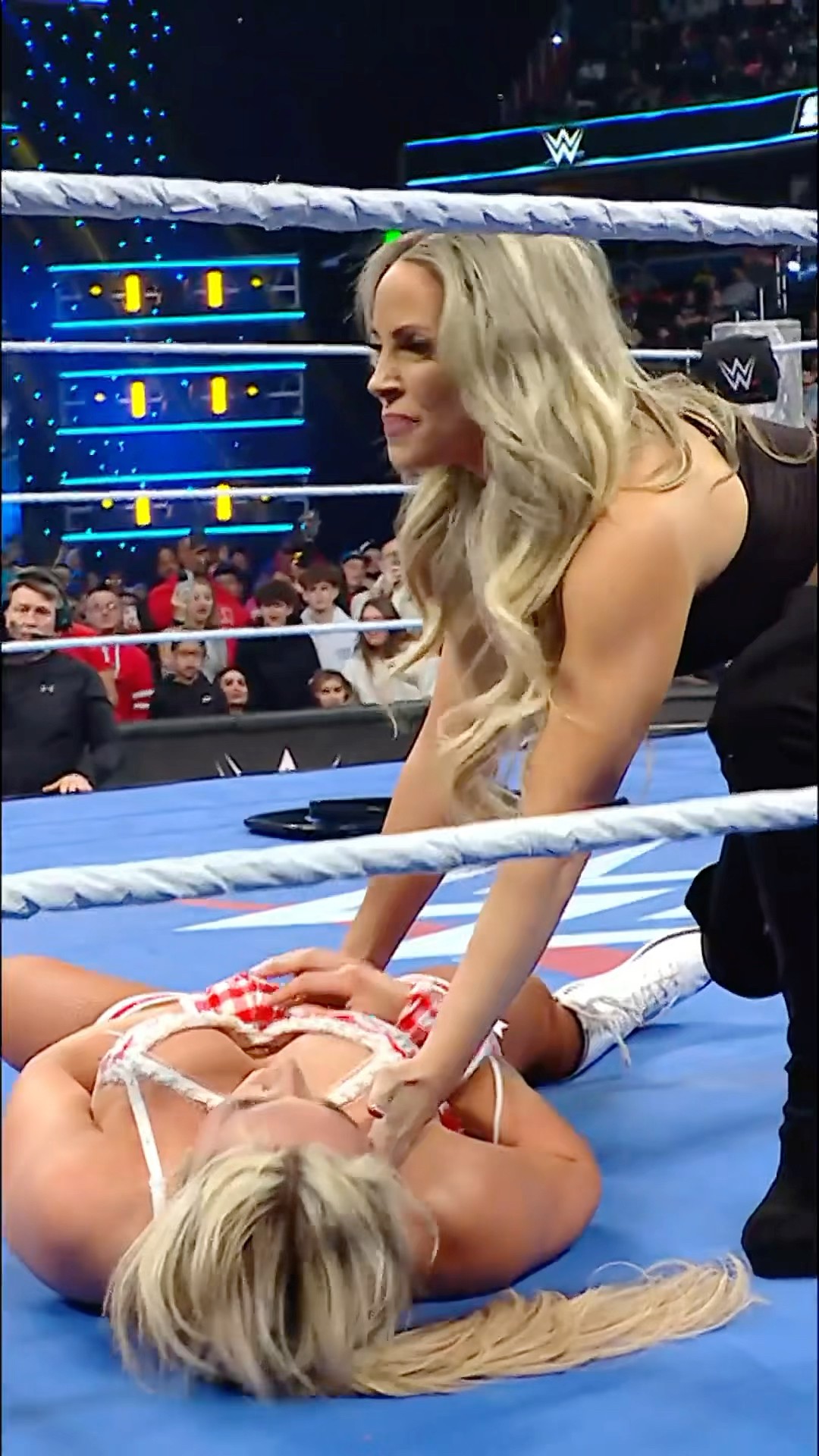 Trish Stratus makes the save ?