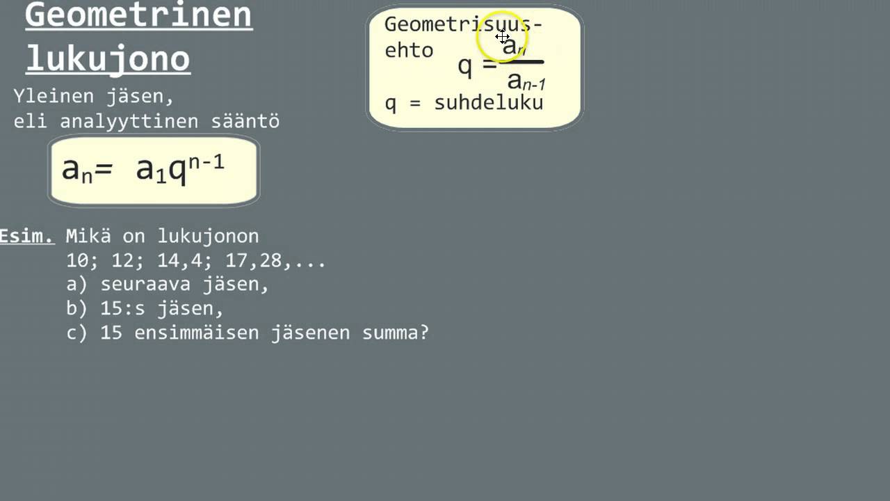 Geometrinen lukujono - YouTube