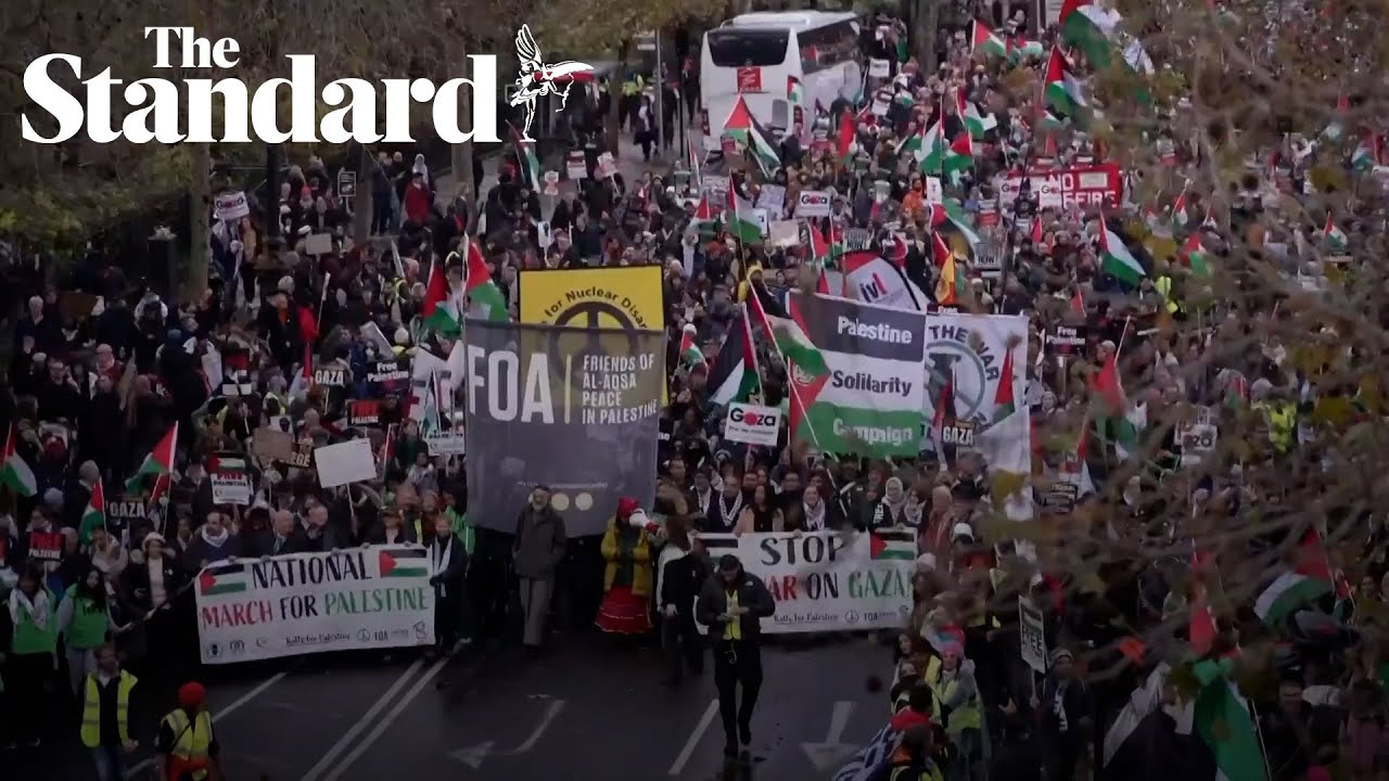 Thousands join protest calling for ceasefire between Israel and Hamas