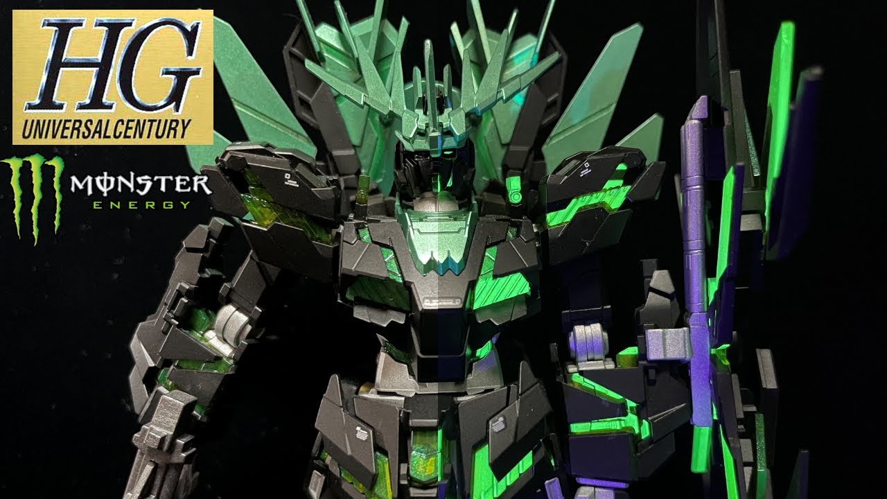 蛍光塗装】HGバンシィ・ノルンを蛍光塗料でモンスターエナジー風カラー