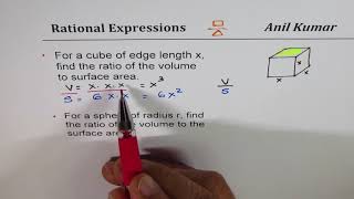 Rational Expressions for ratio of Volume to Surface Area
