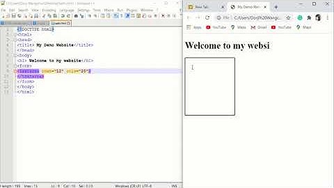 HTML Form Controls - Multi-line text input controls | Part 26