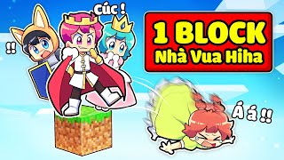 NHÀ VUA HIHA THỬ THÁCH 100 NGÀY SINH TỒN 1 BLOCK TRONG MINECRAFT*HIHA ONE BLOCK NHÀ VUA  🥰👑 screenshot 3
