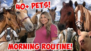 Last MORNING ROUTINE Pregnant with 40+ PETS!