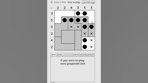 Grey is Odd - Today grids. Solution level 4 6X6 dated 03-03-2024