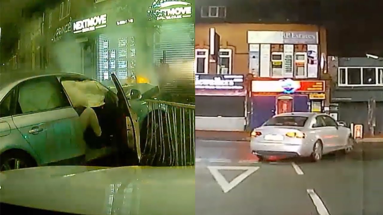 Banned Driver Crashes Car After High Speed Chase With Police - YouTube