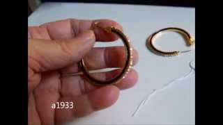 A1933 Fekete Zománc Cz Kövek 9K Filled Arany Karika Fülbevaló 45X3Mm