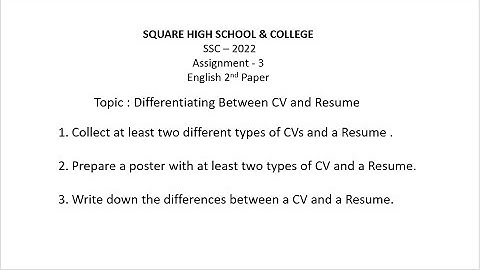 SSC - 2022//Assignment 3//Differentiating Between CV and Resume