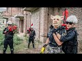 Special police black dragon warriors nerf guns  fight criminal group pig mask dangerous