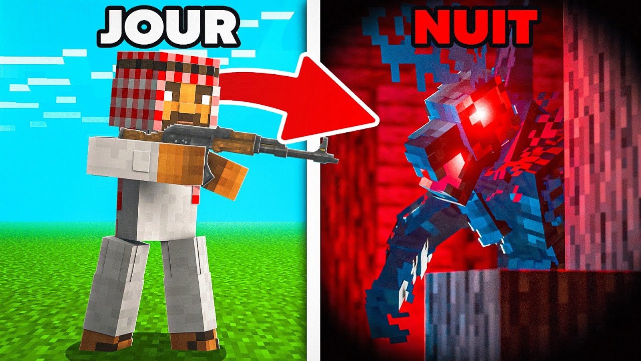 MINECRAFT HORREUR MAIS ON A DES ARMES ( ça fait quand même GIGA PEUR 😭 )