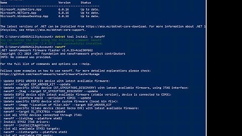 Installing .NET nanoFramework Firmware Flasher (nanoff)
