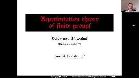 Representation theory of finite groups. Lecture 8: simple characters (by Walter Mazorchuk)