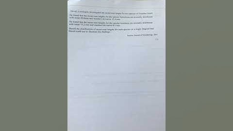 Edexcel A level Statistics Specimen Paper 1-Question 2