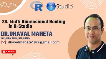 23. Multidimensional Scaling(MDS) in R || Dr. Dhaval Maheta