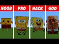 Pixel Art (NOOB vs PRO vs HACKER vs GOD) SpongeBob Squarepants in Minecraft