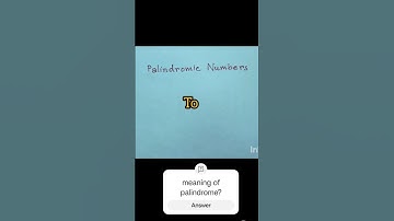 Palindromic numbers #maths