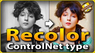 Окрашивание и реставрация старых фотографий / ControlNet type Recolor / Плюс полезные ссылки