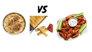 Versus Series Episode:13 Best side to pizza! Pasta? Wings? Bread?