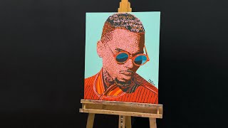 Painting Chris Brown In Pop Art