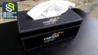 Box Tisu - Tempat Tisu Custom Logo Bank Syariah Mandiri