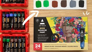 Arteza Gouache Metallic & 60 Color Set Review 