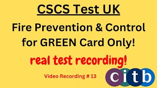 CSCS Card UK | CSCS Test 2024 | CSCS Test for Green Card | #cscscard | #13 #fireprevention #control