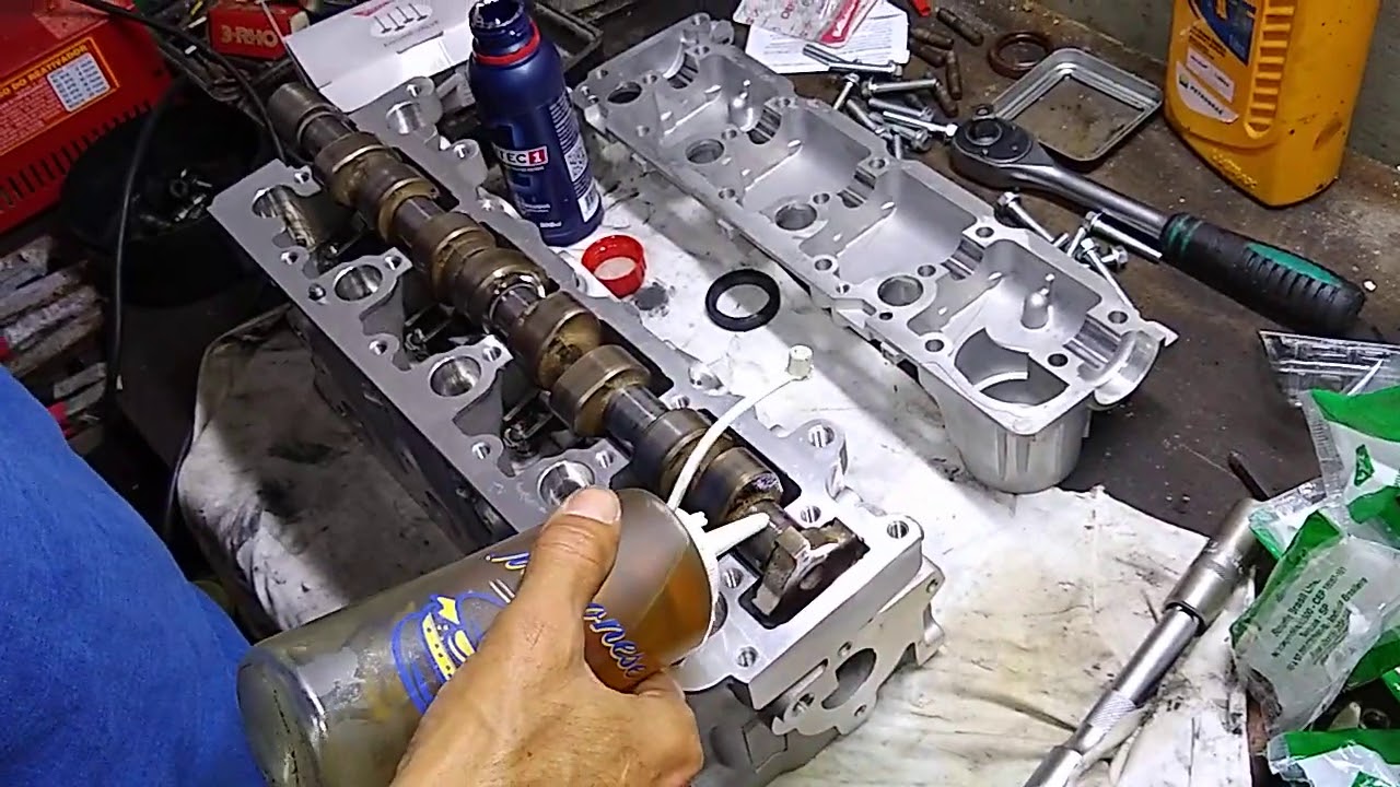 teste cabeçote ea111 , montagem do comando de válvulas ,válvula vazando,perca de compressão