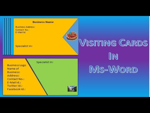 Visiting Card in Ms-Word || Create Visiting Card in Ms-Word - YouTube