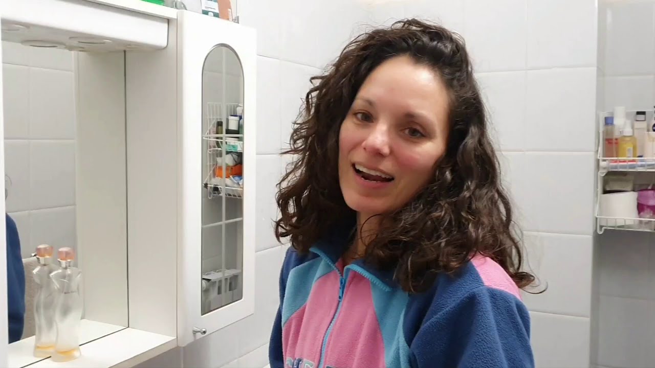 My husband cuts my curly hair into lip bob cut