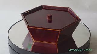飛騨春慶塗 六角 菓子器 木製 本うるし塗 回してみました - YouTube