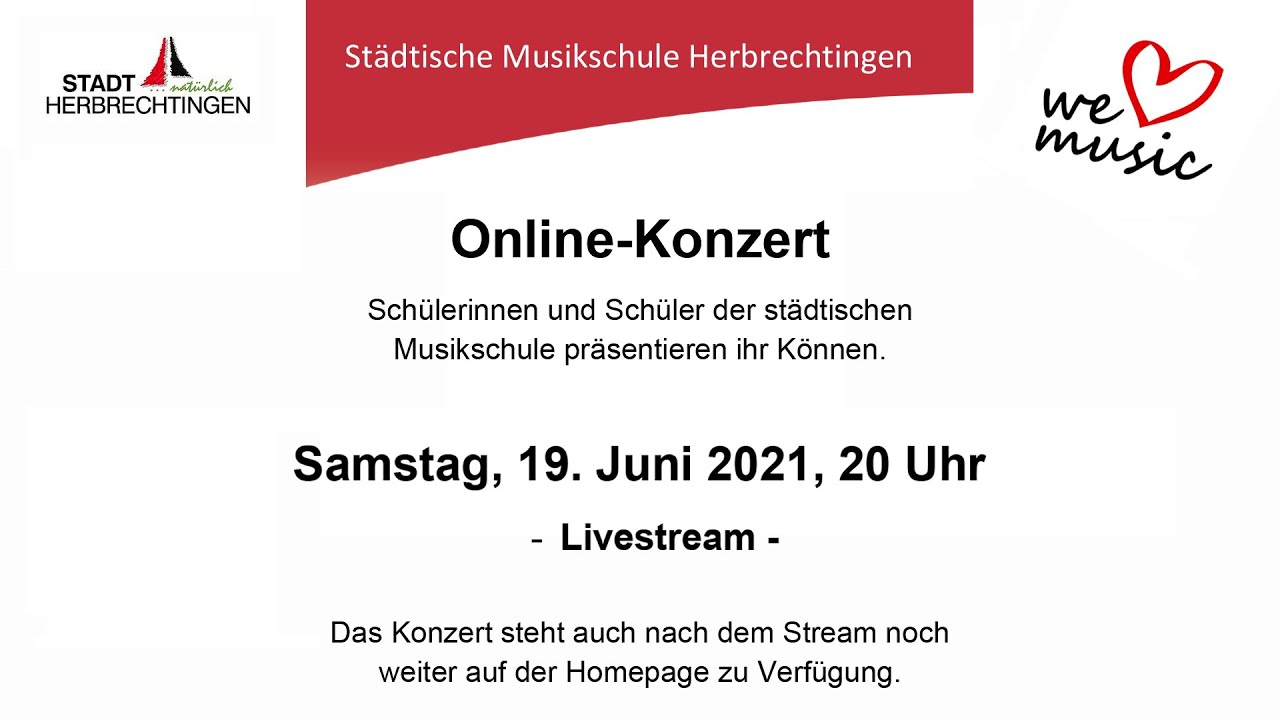 Unser erstes ONLINE-KONZERT | Städtische Musikschule Herbrechtingen