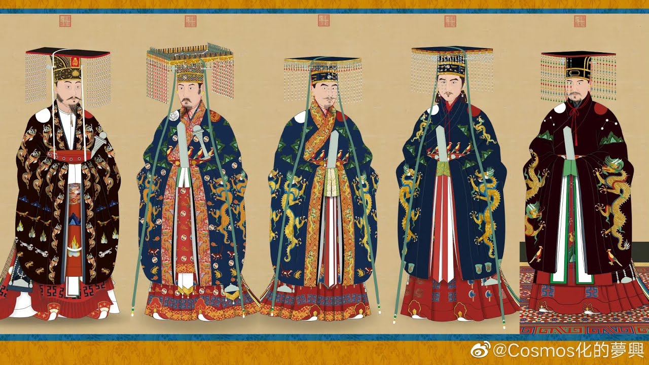 最近画的一些中国皇帝冕服像