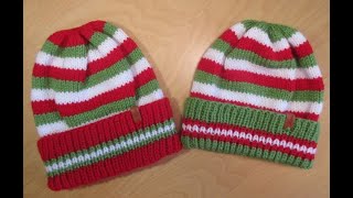 Knit Christmas hats🧶Knit hat step by step🧑‍🎄Knitting with ruby Stedman🤶knit hat for all the👨‍👩‍👧‍👧