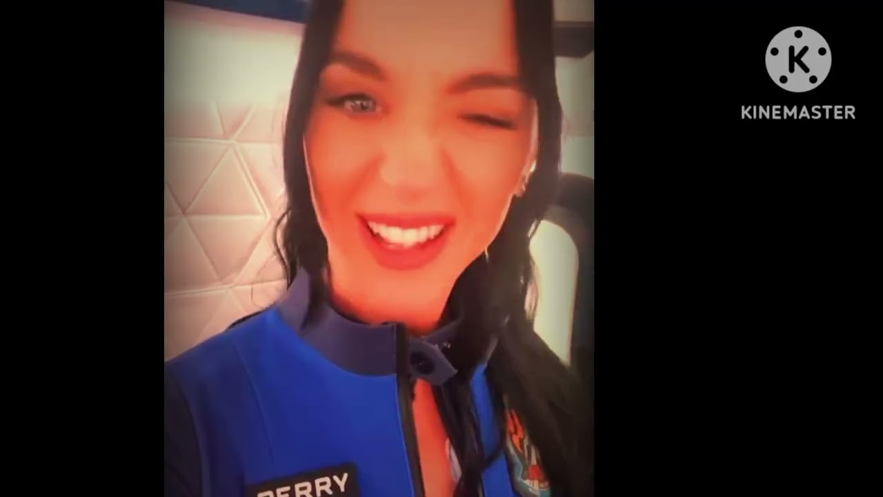 Katy Perry shows training capsule for her space mission.