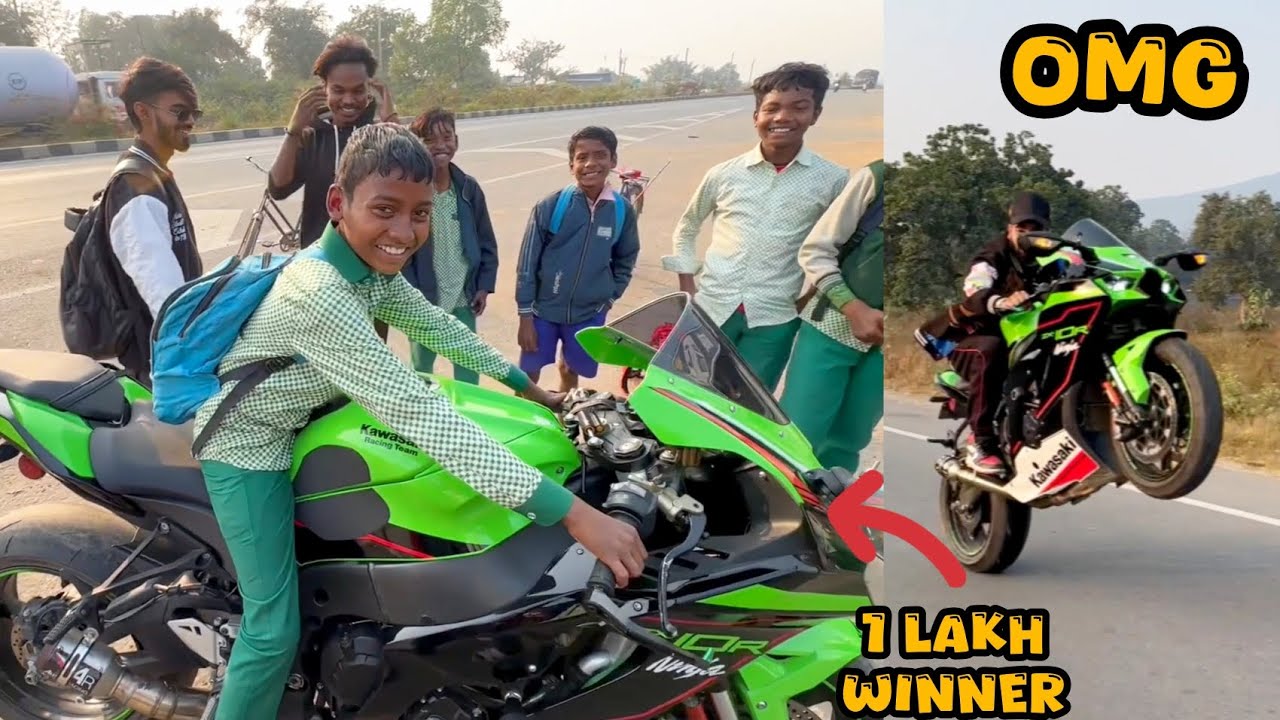 Bache Bache Me Zx10r ka Crez 😍 1 Lakh Jeet Gya - YouTube