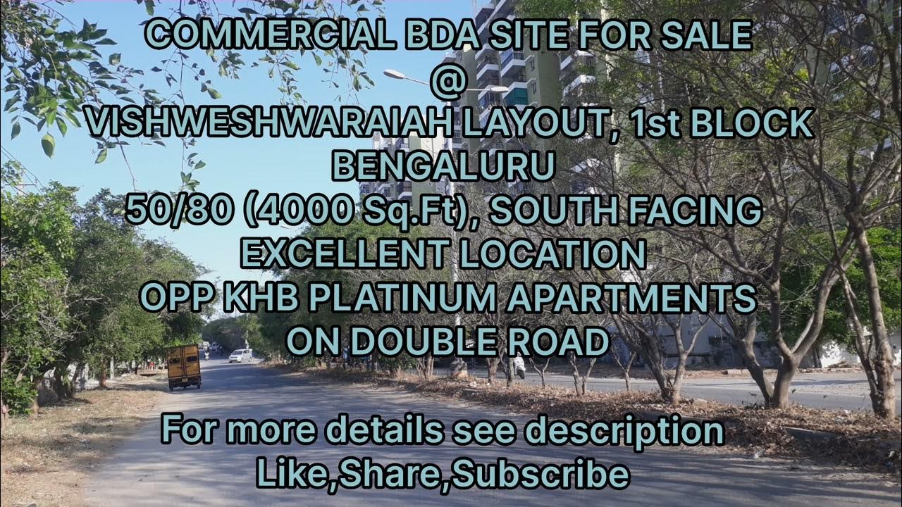 COMMERCIAL BDA SITE FOR SALE VISHWESHWARAIAH LAYOUT 1st BLOCK