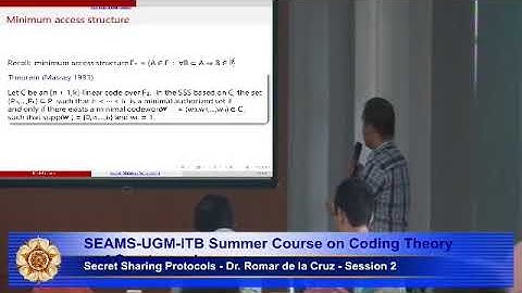SEAMS-UGM-ITB Summer Course on Coding Theory and Cryptography - Day 6 (session 2) - part 1