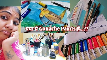 Gouache paints : Review.. My experience..Easy Bird gouache painting tutorial for beginners