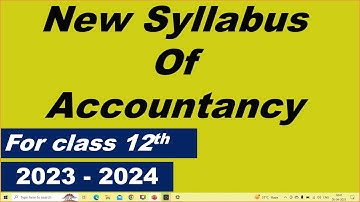 syllabus of accountancy class 12 cbse 2023-24 | accountancy syllabus for class 12 cbse 2023-24