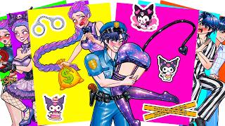 Let Me Go! POLICE JINU Catches RUMI HUNTRIX At The Bank - KPOP DEMON HUNTER | Sticker Book DIY screenshot 1