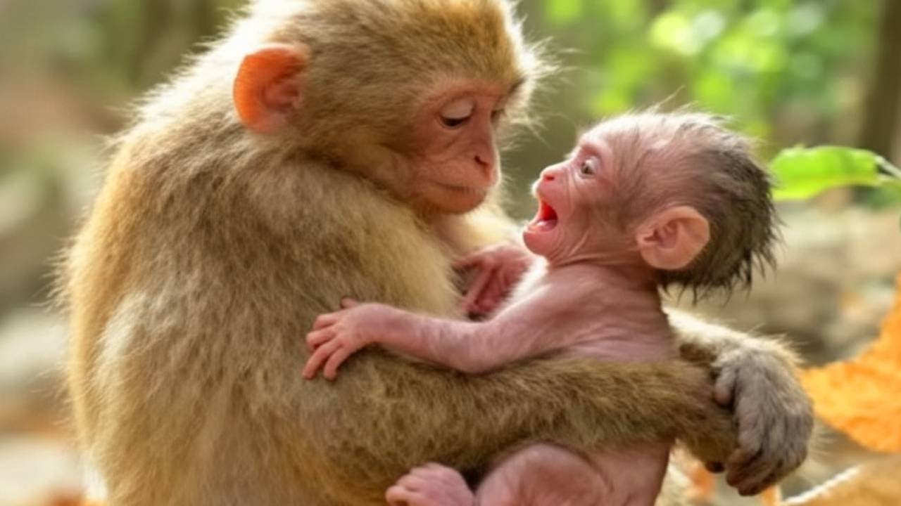 Heart-Melting Bond 💕 Mommy and Newborn Baby Monkey Moments