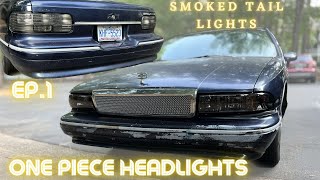 1993 Bubble Chevy Build Ep.1 Installing Smoked Headlights & Tail lights and Finished New Grill!!!