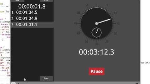 Stopwatch made with QML and Pyside on Ubuntu