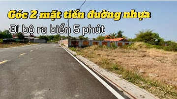 Góc 2 mặt tiền đường nhựa gần biển siêu đẹp. Giá 1,8 tỷ đã lên full 100% thổ cư