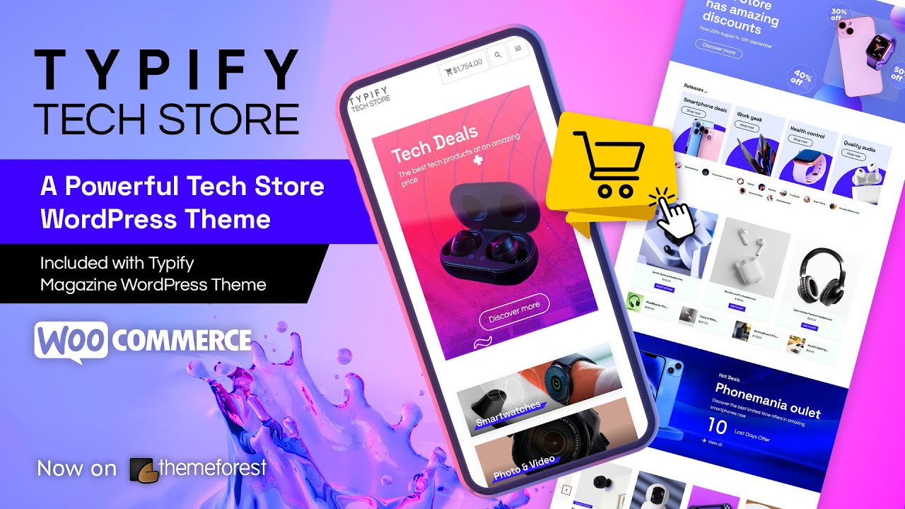 Typify, the perfect WordPress Theme for your tech store website. # ...