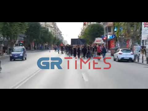 Πορεία αντιεξουσιαστών στο κέντρο της Θεσσαλονίκης