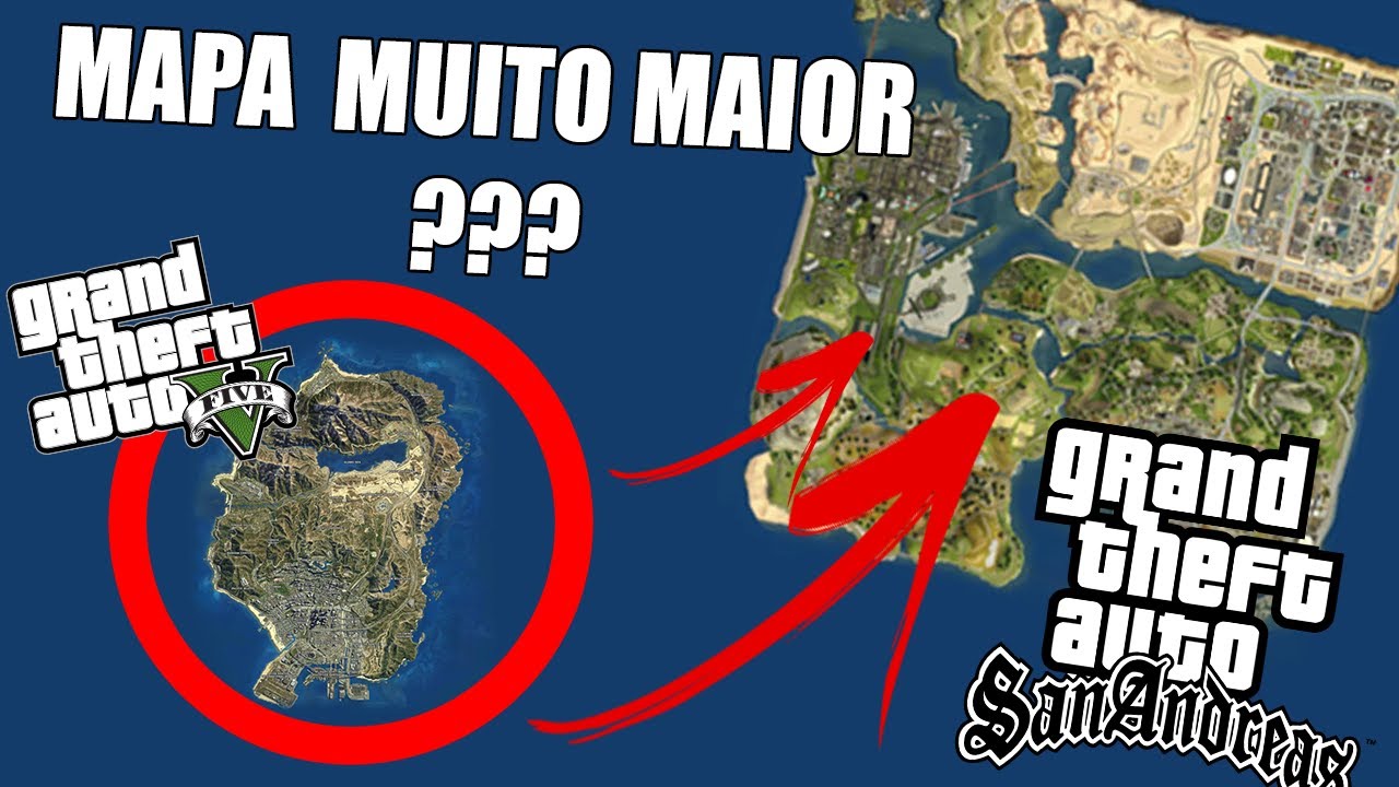 Comparação: Mapa do GTA V vs. GTA San Andreas - GTA 5